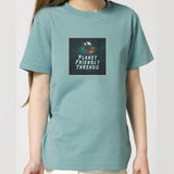 PFT Logo - dark | T-Shirt | Kids | Crewneck Short Sleeve | 155gsm Medium Fit | Teal Monstera