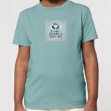 PFT Logo - SSSQUARE - Light Ocean | T-Shirt | Kids | Crewneck Short Sleeve | 155gsm Medium Fit | Teal Monstera