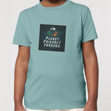 PFT Logo - dark | T-Shirt | Kids | Crewneck Short Sleeve | 155gsm Medium Fit | Teal Monstera