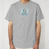 PFT Logo - SSSQUARE - Light Ocean | T-Shirt | Adult | Crewneck Short Sleeve | 215gsm Relaxed Fit | Heather Grey