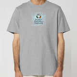 PFT Logo - SSSQUARE - Light Ocean | T-Shirt | Adult | Crewneck Short Sleeve | 215gsm Relaxed Fit | Heather Grey