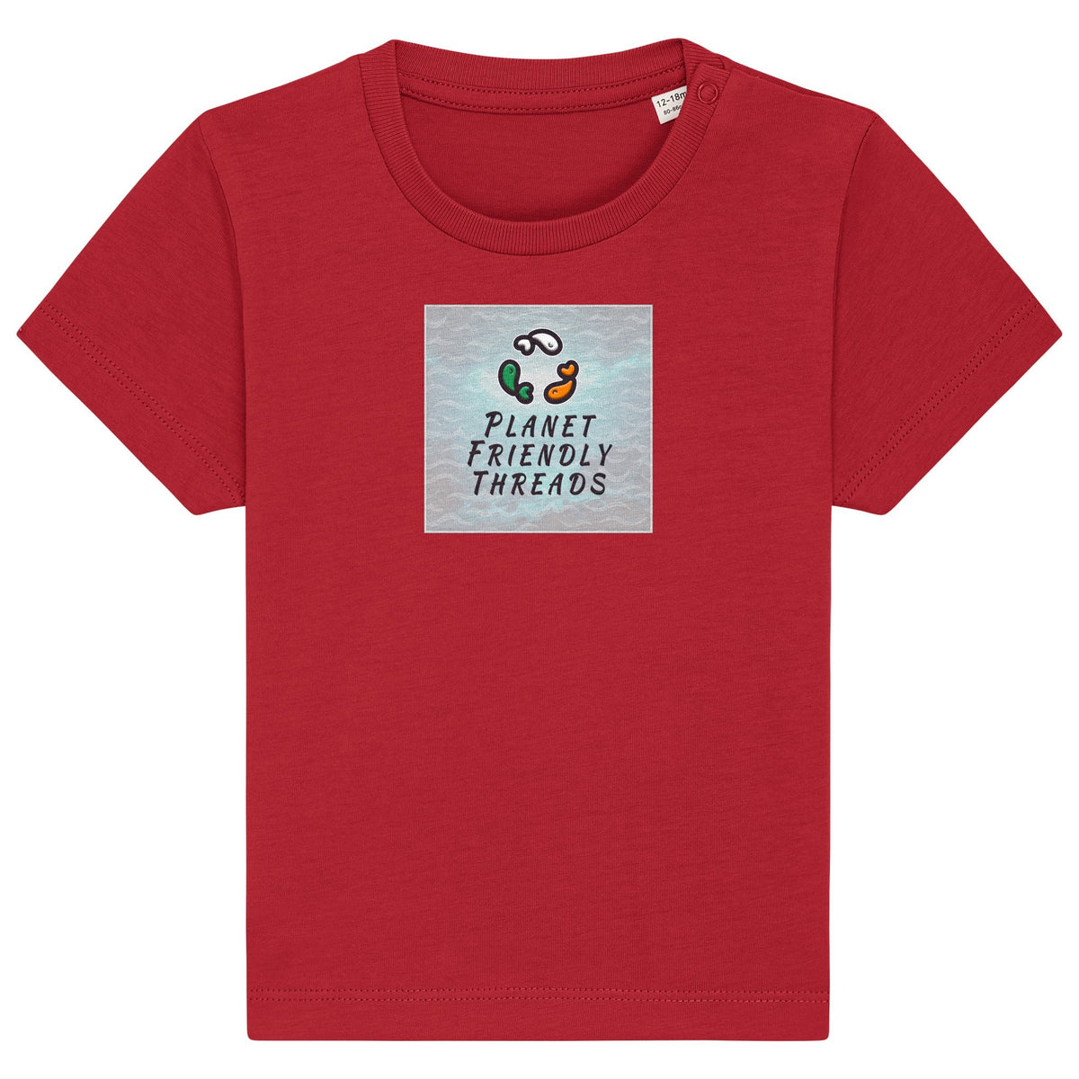PFT Logo - SSSQUARE - Light Ocean | T-Shirt | Baby | Crewneck Short Sleeve | 155gsm Medium Fit | Red