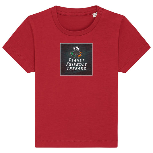 PFT Logo - dark | T-Shirt | Baby | Crewneck Short Sleeve | 155gsm Medium Fit | Red