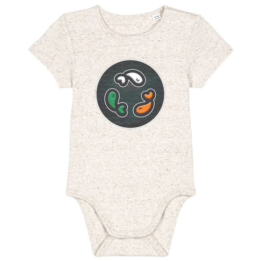 PFT Fish - Circle - Dark | Other | Baby | Onesie | 210gsm Fitted | Eco-Heather