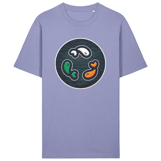 PFT Fish - Circle - Dark | T-Shirt | Adult | Crewneck Short Sleeve | 215gsm Relaxed Fit | Violet