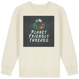 PFT Logo - dark | Jumper | Kids | Crewneck | 300gsm Medium Fit | Natural Raw