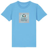 PFT Logo - SSSQUARE - Light Ocean | T-Shirt | Kids | Crewneck Short Sleeve | 155gsm Medium Fit | Aqua Blue