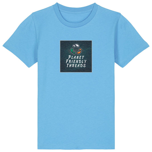 PFT Logo - dark | T-Shirt | Kids | Crewneck Short Sleeve | 155gsm Medium Fit | Aqua Blue