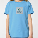 PFT Logo - SSSQUARE - Light Ocean | T-Shirt | Kids | Crewneck Short Sleeve | 155gsm Medium Fit | Aqua Blue