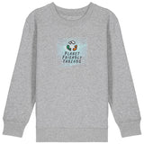 PFT Logo - SSSQUARE - Light Ocean | Jumper | Kids | Crewneck | 300gsm Medium Fit | Heather Grey
