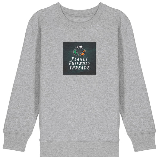 PFT Logo - dark | Jumper | Kids | Crewneck | 300gsm Medium Fit | Heather Grey