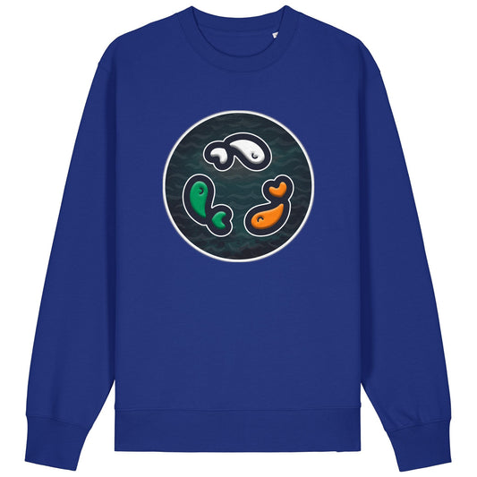 PFT Fish - Circle - Dark | Jumper | Adult | Crewneck | 350gsm Medium Fit | Worker Blue