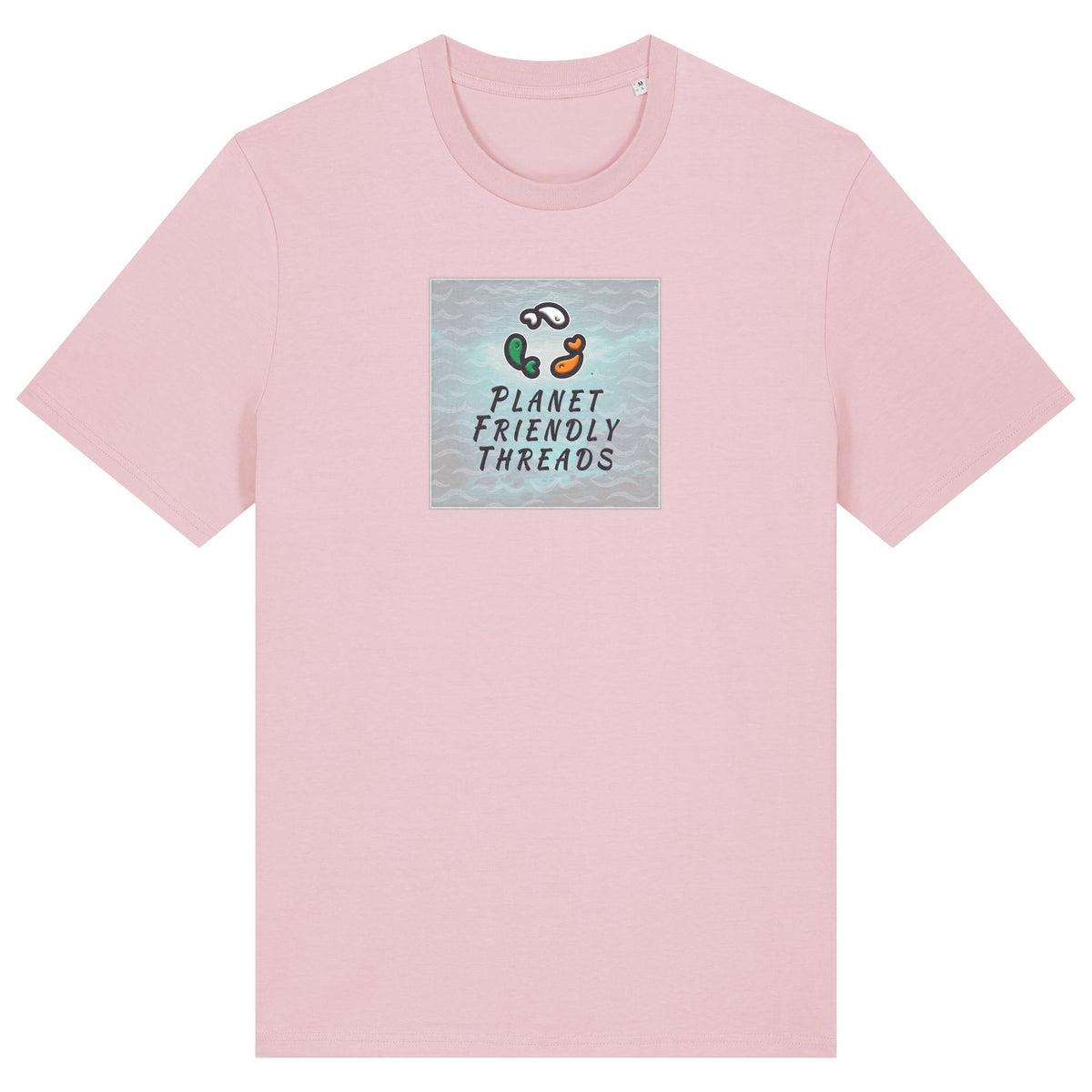 PFT Logo - SSSQUARE - Light Ocean | T-Shirt | Adult | Crewneck Short Sleeve | 180gsm Medium Fit | Cotton Pink