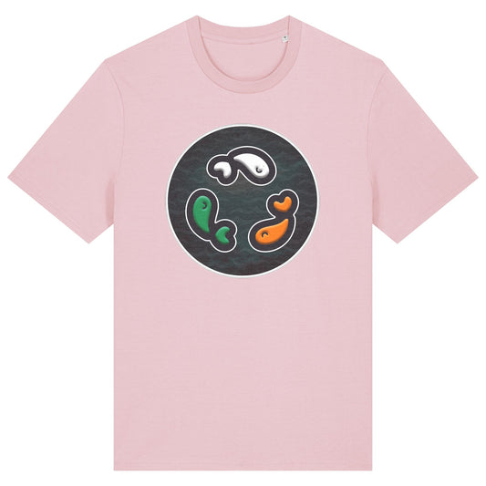 PFT Fish - Circle - Dark | T-Shirt | Adult | Crewneck Short Sleeve | 180gsm Medium Fit | Cotton Pink