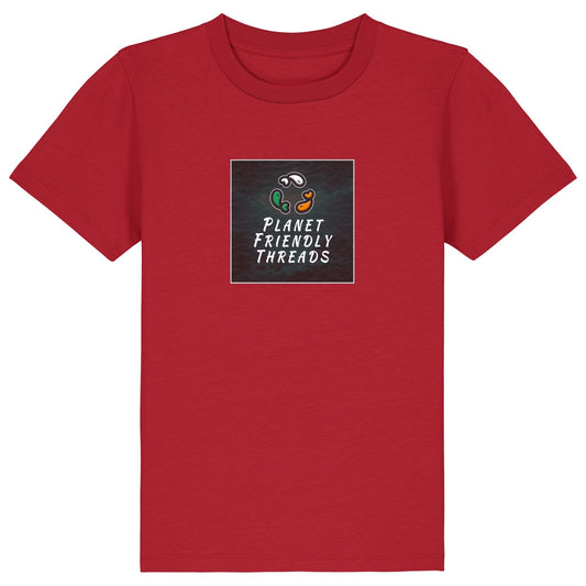 PFT Logo - dark | T-Shirt | Kids | Crewneck Short Sleeve | 155gsm Medium Fit | Red
