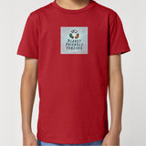 PFT Logo - SSSQUARE - Light Ocean | T-Shirt | Kids | Crewneck Short Sleeve | 155gsm Medium Fit | Red