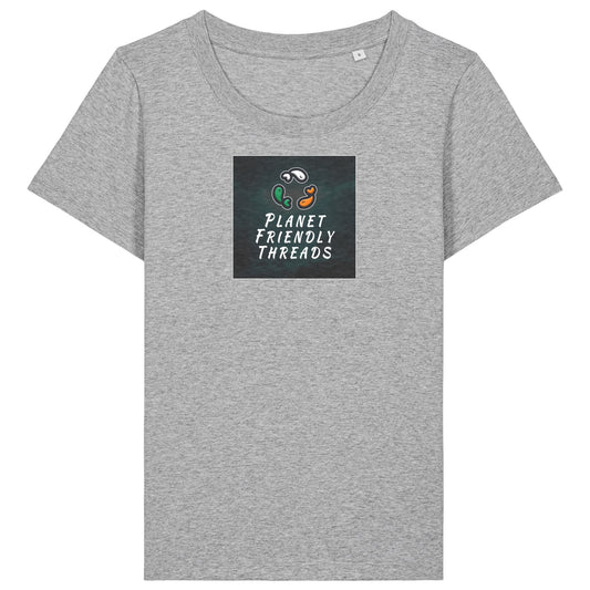 PFT Logo - dark | T-Shirt | Adult | Ladies Short Sleeve | 155gsm Fitted | Heather Grey