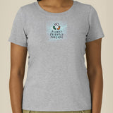 PFT Logo - SSSQUARE - Light Ocean | T-Shirt | Adult | Ladies Short Sleeve | 155gsm Fitted | Heather Grey