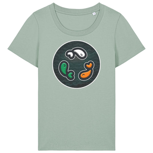 PFT Fish - Circle - Dark | T-Shirt | Adult | Ladies Short Sleeve | 155gsm Fitted | Aloe