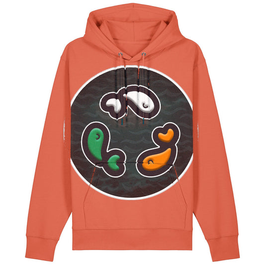 PFT Fish - Circle - Dark | Hoodie | Adult | Cosy | 350gsm Medium Fit | Fiesta