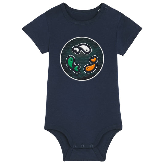 PFT Fish - Circle - Dark | Other | Baby | Onesie | 210gsm Fitted | French Navy