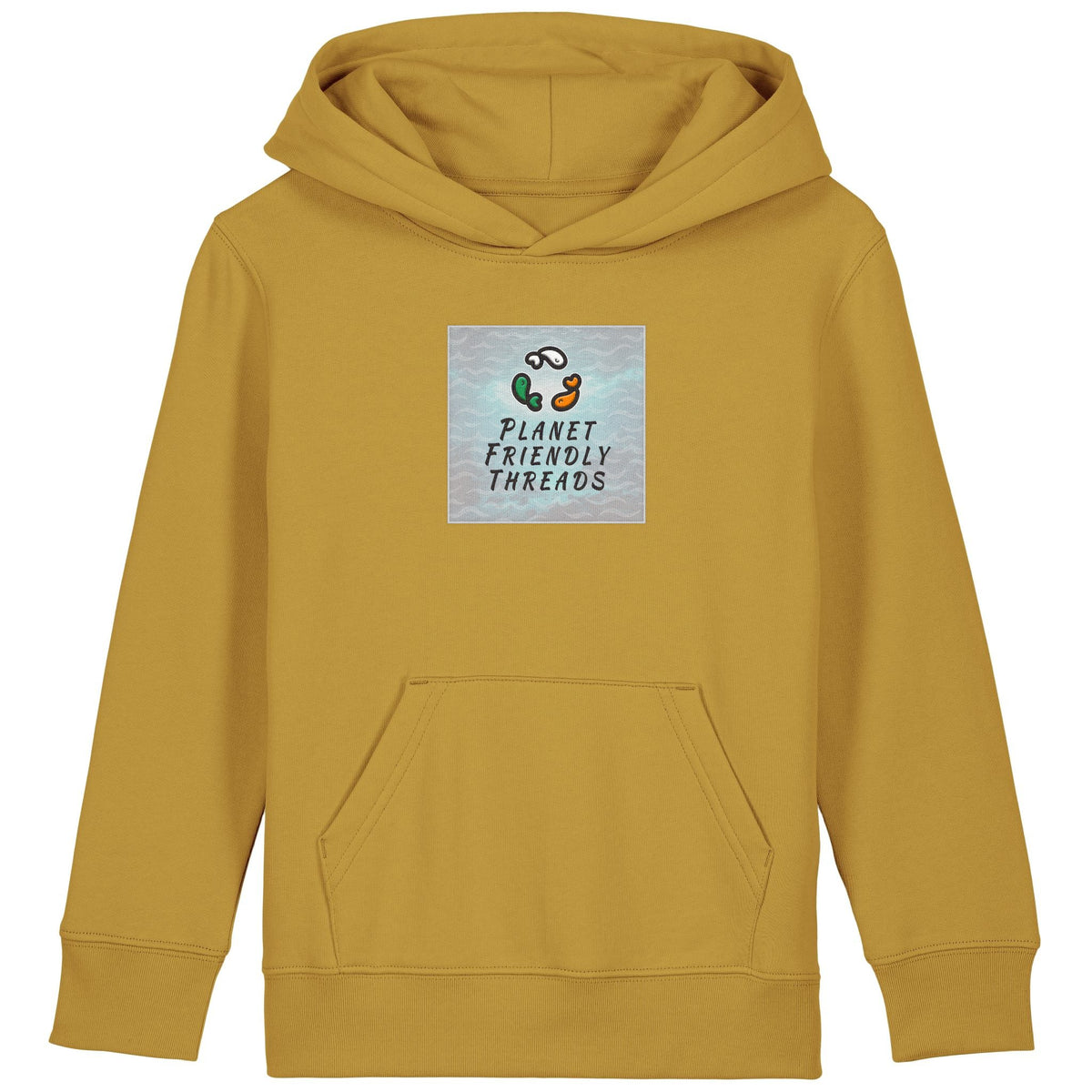 PFT Logo - SSSQUARE - Light Ocean | Hoodie | Kids | Cosy | 300gsm Medium Fit | Ochre