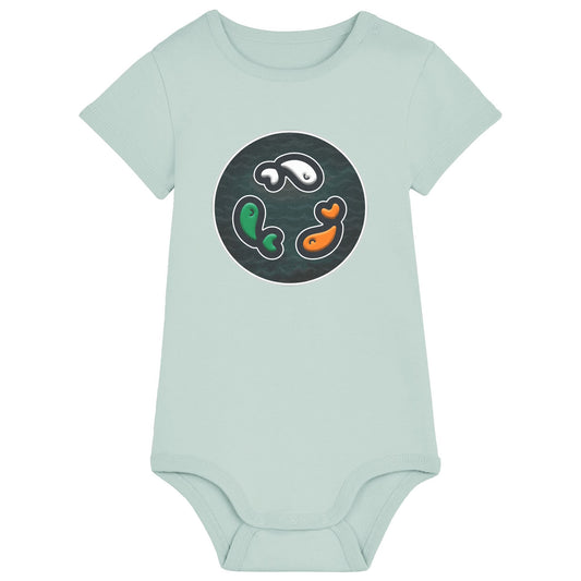 PFT Fish - Circle - Dark | Other | Baby | Onesie | 210gsm Fitted | Caribbean Blue