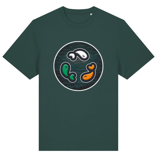 PFT Fish - Circle - Dark | T-Shirt | Adult | Crewneck Short Sleeve | 215gsm Relaxed Fit | Glazed Green