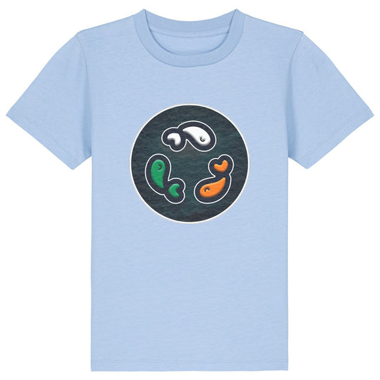 PFT Fish - Circle - Dark | T-Shirt | Kids | Crewneck Short Sleeve | 155gsm Medium Fit | Blue Soul