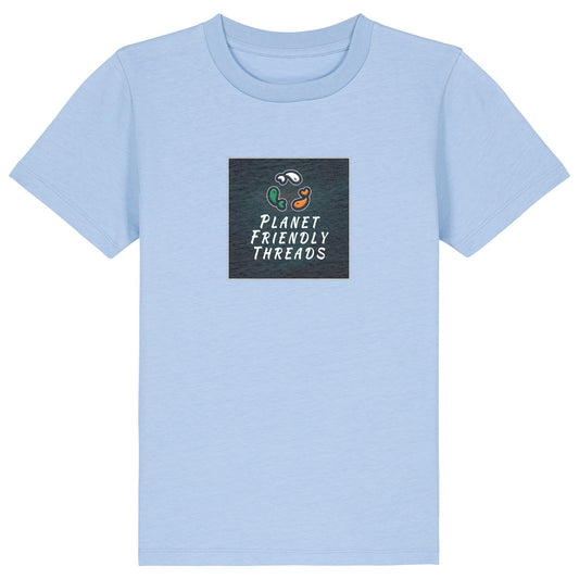 PFT Logo - dark | T-Shirt | Kids | Crewneck Short Sleeve | 155gsm Medium Fit | Blue Soul