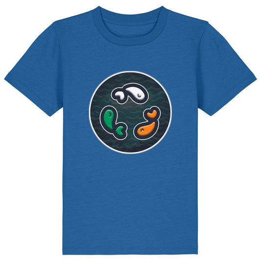 PFT Fish - Circle - Dark | T-Shirt | Kids | Crewneck Short Sleeve | 155gsm Medium Fit | Royal Blue