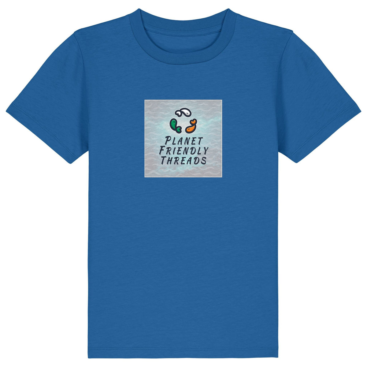 PFT Logo - SSSQUARE - Light Ocean | T-Shirt | Kids | Crewneck Short Sleeve | 155gsm Medium Fit | Royal Blue