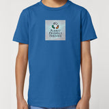 PFT Logo - SSSQUARE - Light Ocean | T-Shirt | Kids | Crewneck Short Sleeve | 155gsm Medium Fit | Royal Blue