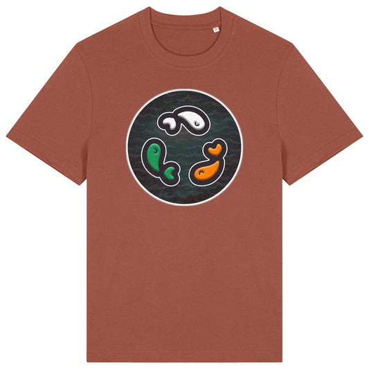 PFT Fish - Circle - Dark | T-Shirt | Adult | Crewneck Short Sleeve | 215gsm Relaxed Fit | Heritage Brown