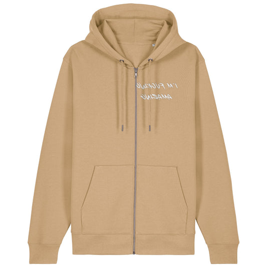 I'M FUCKING AMAZING | Hoodie | Adult | Zip | 350gsm Medium Fit | Latte