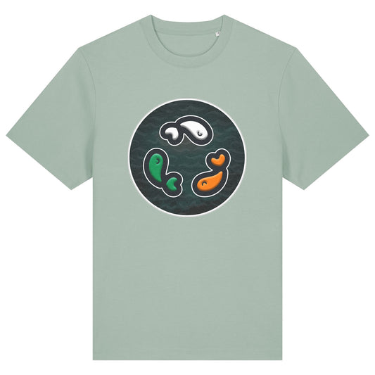 PFT Fish - Circle - Dark | T-Shirt | Adult | Crewneck Short Sleeve | 215gsm Relaxed Fit | Aloe