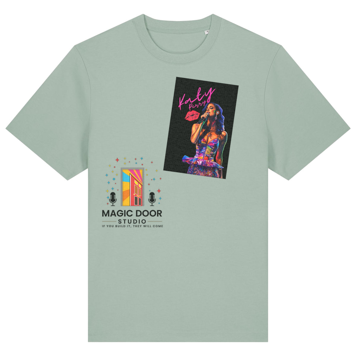 Katy Perry | T-Shirt | Adult | Crewneck Short Sleeve | 215gsm Relaxed Fit | Aloe