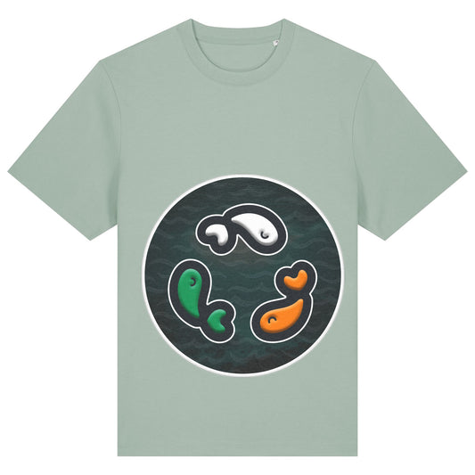 PFT Fish - Circle - Dark | T-Shirt | Adult | Crewneck Short Sleeve | 215gsm Relaxed Fit | Aloe