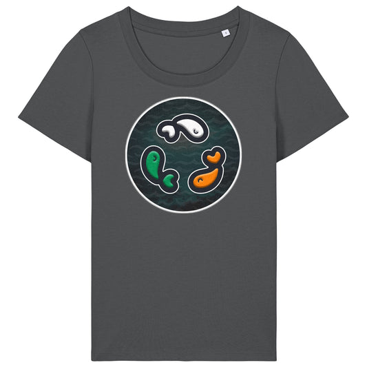 PFT Fish - Circle - Dark | T-Shirt | Adult | Ladies Short Sleeve | 155gsm Fitted | Anthracite