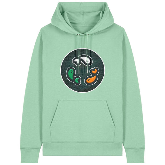 PFT Fish - Circle - Dark | Hoodie | Adult | Cosy | 350gsm Medium Fit | Misty Jade