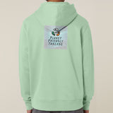 Planet Friendly Logo - Square - Ocean Light | Hoodie | Adult | Cosy | 350gsm Medium Fit | Misty Jade