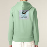 Planet Friendly Logo - Square - Ocean Light | Hoodie | Adult | Cosy | 350gsm Medium Fit | Misty Jade