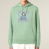 Planet Friendly Logo - Square - Ocean Light | Hoodie | Adult | Cosy | 350gsm Medium Fit | Misty Jade