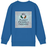 Planet Friendly Logo - Square - Ocean Light | Jumper | Kids | Crewneck | 300gsm Medium Fit | Royal Blue