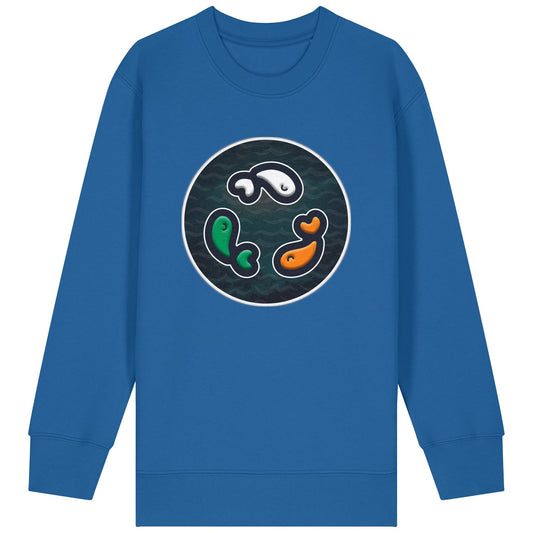 PFT Fish - Circle - Dark | Jumper | Kids | Crewneck | 300gsm Medium Fit | Royal Blue