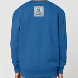 Planet Friendly Logo - Square - Ocean Light | Jumper | Kids | Crewneck | 300gsm Medium Fit | Royal Blue