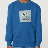 Planet Friendly Logo - Square - Ocean Light | Jumper | Kids | Crewneck | 300gsm Medium Fit | Royal Blue