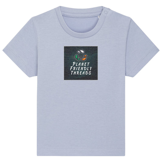 PFT Logo - dark | T-Shirt | Baby | Crewneck Short Sleeve | 155gsm Medium Fit | Serene Blue