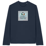 PFT Logo - SSSQUARE - Light Ocean | T-Shirt | Adult | Crewneck Long Sleeve | 180gsm Medium Fit | French Navy