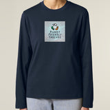 PFT Logo - SSSQUARE - Light Ocean | T-Shirt | Adult | Crewneck Long Sleeve | 180gsm Medium Fit | French Navy
